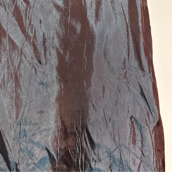 Vintage JS Collections Y2K Blue Iridescent Silky Slip Maxi Skirt Women’s Size 8 - Picture 9 of 13